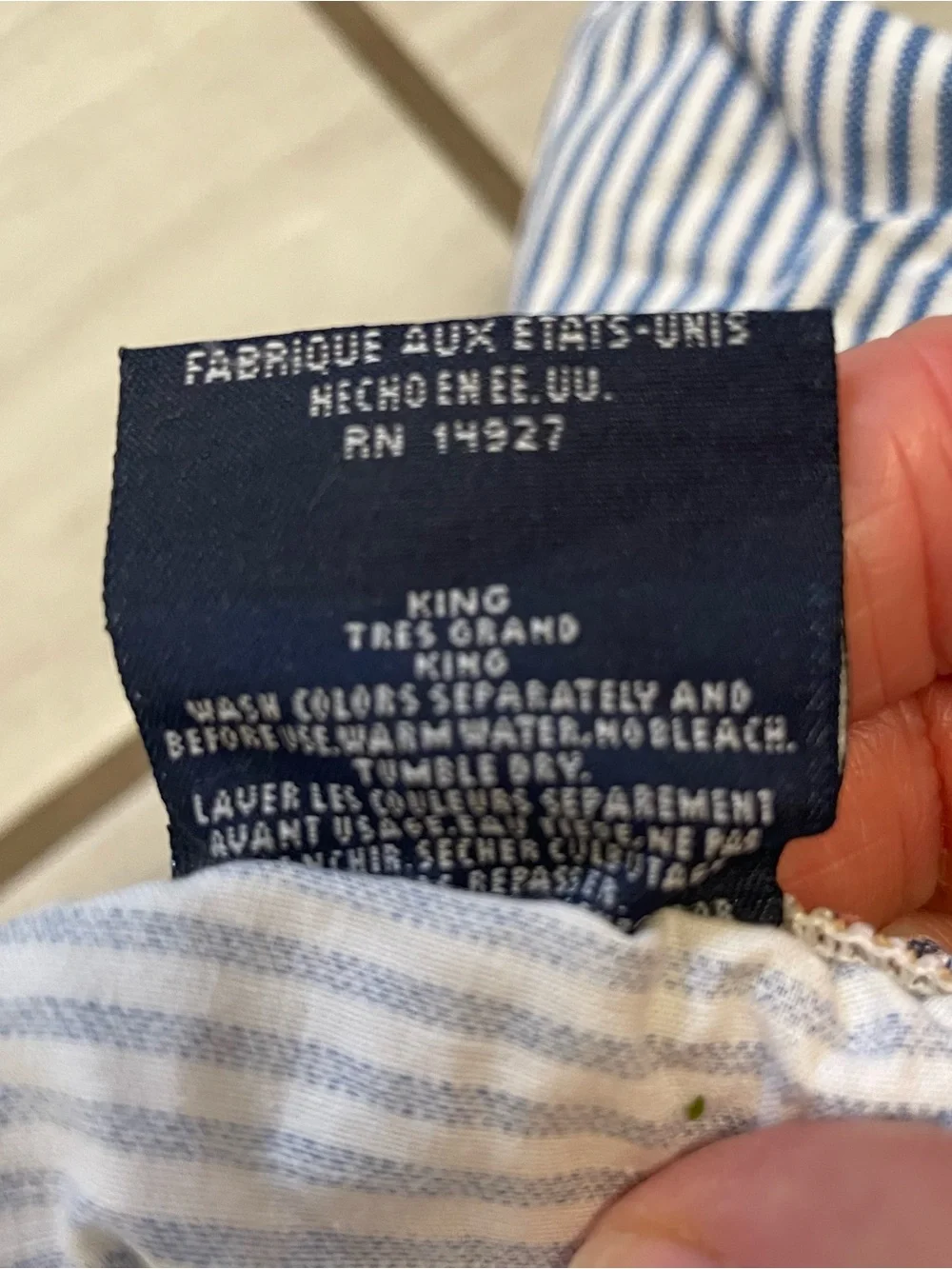 Polo Ralph Lauren Sheet King Fitted Vintage  Polo Bears / Blue & White Stripe